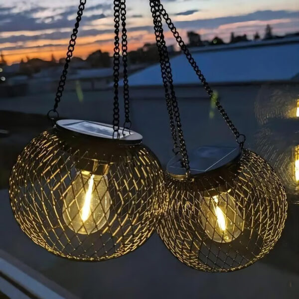 Hang the IP65 Waterproof Solar Light in your garden for a magical, solar-powered glow.